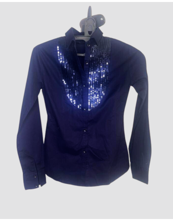 Dark blue shirt with sequins