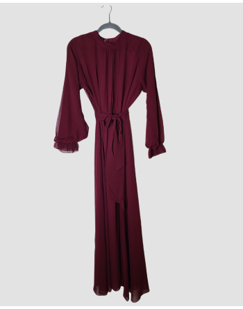 Red wine long dress